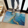 thumbnail image 2 of Blue Gold Wave Marble Pattern Door Rugs,Washable Non Slip Door Mats Indoor,Decorative Door Mats,Entry Mat Indoor for Entrance,Bedroom,Kitchen,Bathroom,16"x24", 2 of 6