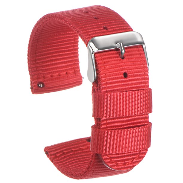 Amarillo Nylon Reloj Correa 22mm Ancho Duradero Nylon Correa con Plata Hebilla, Universal Reemplazo Lienzo Reloj Correa 28