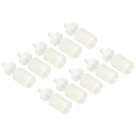 Uxcell M2x6+6mm Nylon Hex Spacer Standoffs PCB Standoff Screws Nuts 1Set/100Pcs
