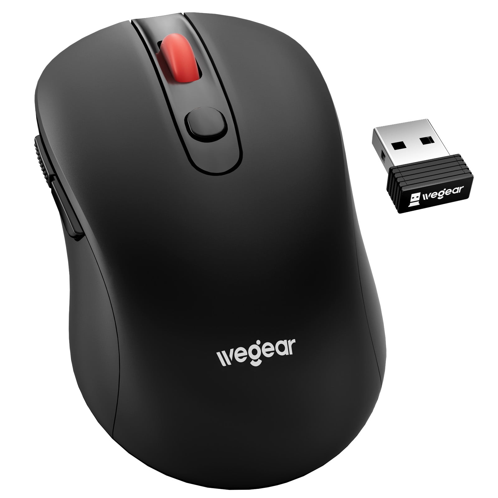 wegear 2.4G Wireless Mouse, Ergonomic Design, 5-Level Adjustable 4000 DPI, 6 Buttons, Portable for PC, Windows, Mac,XP