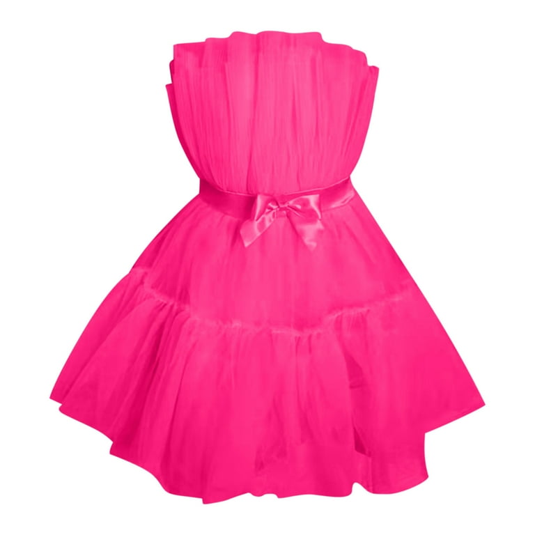 Aofany Womens Tulle Dress Sleeveless Mini Dress Mesh Little Black Dress  Strapless Party Dress Homecoming Dresses - Walmart.com