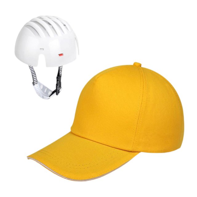 Gorra de béisbol de seguridad para mochileros, fabricación de maquinaria y ciclismo. amarillo