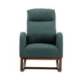 thumbnail image 6 of Nursery Rocking Chair with Wood Legs, Modern Glider Rocker Chair with Two Side Pockets, Rocking Armchair for Nursery Living Room Bedroom, Emerald, 6 of 9