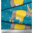 thumbnail image 3 of Soimoi Blue Velvet Fabric Dot & Animals Kids Print Fabric by the Yard 58 Inch Wide, 3 of 3