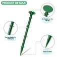 thumbnail image 2 of Uxcell 8-Pack Survey Markers Garden Stakes, 1.3 x 7.9 Inch Plastic Low Profile Survey Stakes Anchors Spikes for Tarpaulin/Lawn Border [Green], 2 of 6
