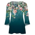 thumbnail image 5 of AOOCHASLIY Clothess Trendy Women Tops Women Loose 3/4 Sleeves T-shirt V Neck Blouse Casual Fashion Printed Tops, 5 of 5