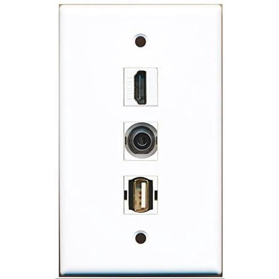 RiteAV - 1 Port HDMI and 1 Port USB A-A and 1 Port 3.5mm Wall Plate