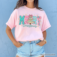 thumbnail image 5 of Merry Christmas Coquette Tree T-Shirt, Preppy Retro Holiday Gift Tee, 5 of 8