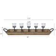 thumbnail image 4 of A&B Home Mango Wood Tealight Holder Tray - Large Multiple Tealight Holder Wooden Display, Decorative Tealight Candle Holder, Bedroom Living Room Console Table Accent Piece, 32" x 6" x 7", 4 of 5