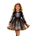 thumbnail image 5 of for Kids Skeleton Long Sleeve Tutu Tulle Dresses Dress up Clothes Girl Halloween 6-7 Years, 5 of 8