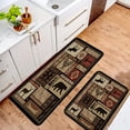 thumbnail image 4 of Retro Farmhouse Kitchen Mat Set 2/3Pcs, Brown Bear Wildlife Pattern, Holiday Decor for Halloween Christmas, Thick Plush Fade-Resistant, Easy Clean Floor Mat for Living Dining Bathroom, 4 of 13