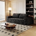 thumbnail image 4 of 71" 3 Seater Sofa, Comfy Deep Seat Couches with Memory Foam Cloud Chair with Pillows, Modern Small with Couch Corduroy Fabric for Living Room, Bedroom, Apartment, Home Office, No Assembly, Black, 4 of 8