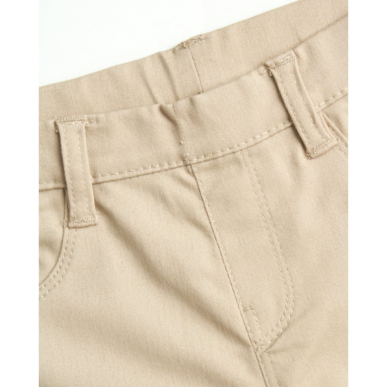 Beverly Hills Polo Club Girls' School Uniform Pants - Pull On Stretch Khaki  Jegging Leggings (4-16) 