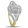 thumbnail image 4 of 10kt Yellow Gold Womens Round Diamond Cluster Halo Bridal Wedding Engagement Ring 1-1/5 Cttw, 4 of 4