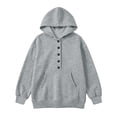 thumbnail image 7 of Luhomi Oversized Sweatshirt for Girls Button up Long Sleeve Pullover Hoodie Kids Fall Winter Fashion Clothes(Gray,5-6 Years), 7 of 7