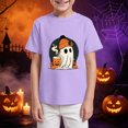 thumbnail image 6 of larppty Halloween Ghost Retro Girl Kids T-Shirt Graphic Tshirt Little Kids Fall Short Sleeve Tee Tops (Purple,5-6 Years), 6 of 6