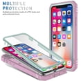 thumbnail image 4 of JTCASES for IPhone X/XS Case, Sliding Camera Cover+ Rotating Ring Kickstand + Magnetic Car Mount + Inside Card Holder, Bracket Shockproof Frame Anti-drop PC TPU Heavy Duty Protection, F-Green/Pink, 4 of 11