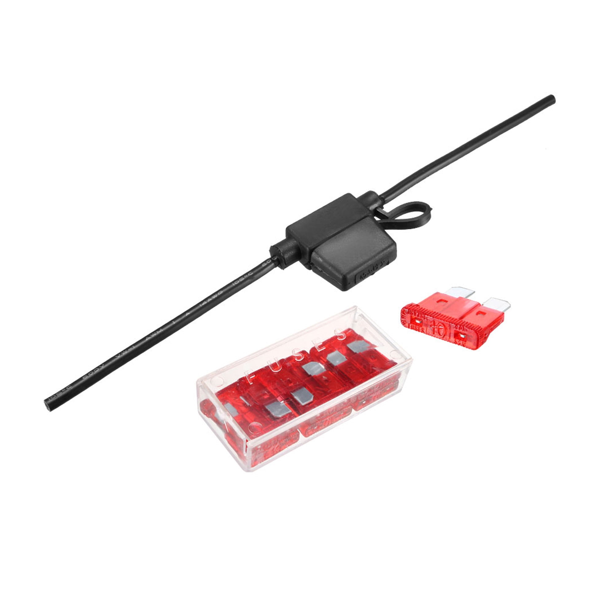 Fuse Holder Inline 14 Gauge AWG Waterproof Blade Fuse Holder Black