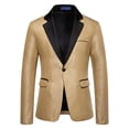 thumbnail image 4 of Men's Slim Fit Peaked Lapel Tuxedo Blazer Embossed Performance Formal Wear Printed Flap Pockets Suits for Prom Party Event Banquet Nightclub Ceremonies Photo, 4 of 9