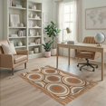 thumbnail image 2 of ODIKA 4'x6' Ultra-Soft Area Rug, Grain Annual Ring Border Concentric Rings Stump Cross Section Playful Expressive None Washable, Bare feet friendly, Silk-Touch for Bedroom Home office, 2 of 7
