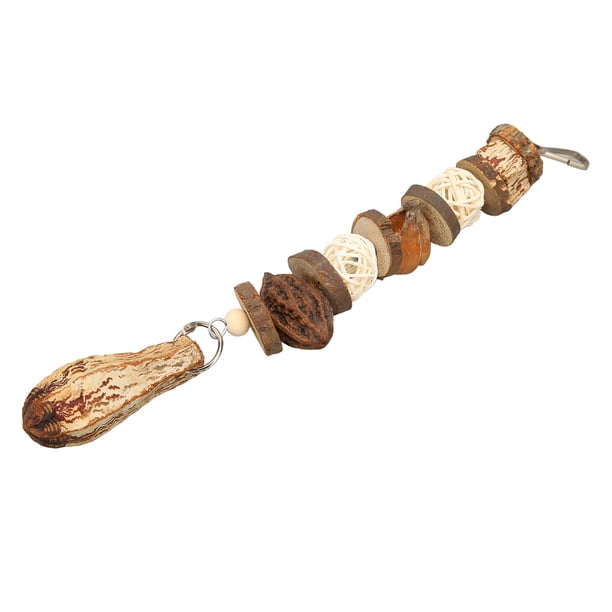 Juguete Para Masticar Loros Y Pájaros, Bolas De Ratán De Madera Natural, Nueces, Juguete Para Morder Pájaros Con Gancho De Acero Inoxidable