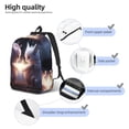 thumbnail image 4 of Honeii Fox Couple Print Canvas College Laptop Backpack, Durable Rucksack Travel Notebook Bag School Backpack Book Bag for Men Women-Small, 4 of 7