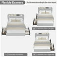 thumbnail image 3 of EliteEdge Queen Upholstered Bed Frame with Storage Headboard & 2 Drawers, Boucle Fabric Platform Bed with Bookcase, No Box Spring Needed, Easy Assembly, Gray, 3 of 6