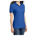 thumbnail image 4 of Womens Core Blend Cotton/Polyester Pique Polo Royal Large, 4 of 6
