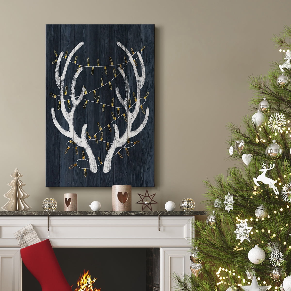 Antlers & Lights- Gallery Wrapped Canvas
