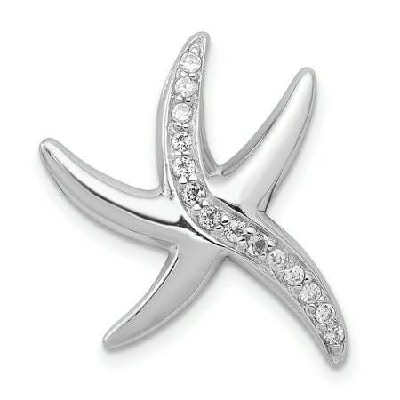 925 Sterling Silver Cubic Zirconia Cz Starfish Pendant Charm Necklace Sea Life Gifts For Women For Her