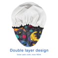 thumbnail image 4 of Shower Caps,DarkBlue Cartoon Dinosaurs Planets Pattern Waterproof Shower Cap for Women 4 Pieces,Double Reusable Hair Cover for Shower PEVA Elastic Stretch Hem, 4 of 7