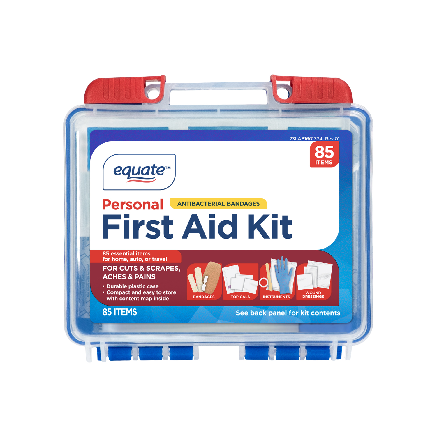 Equate On-The-Go First Aid Kit, 85 Pieces