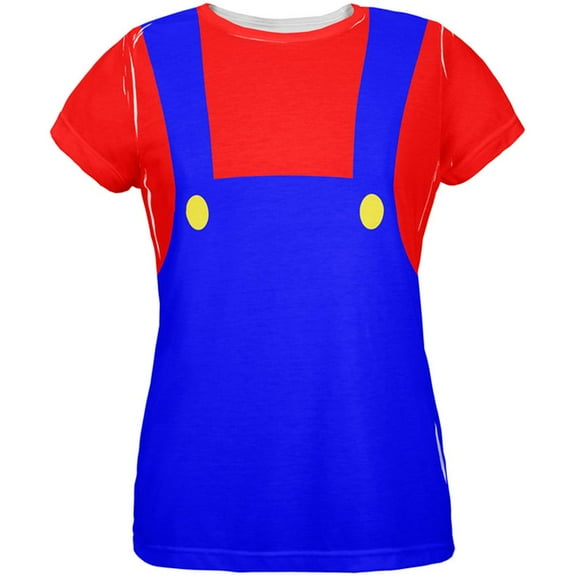 Halloween Italian Red Plumber Costume All Over Womens T Shirt Multi SM