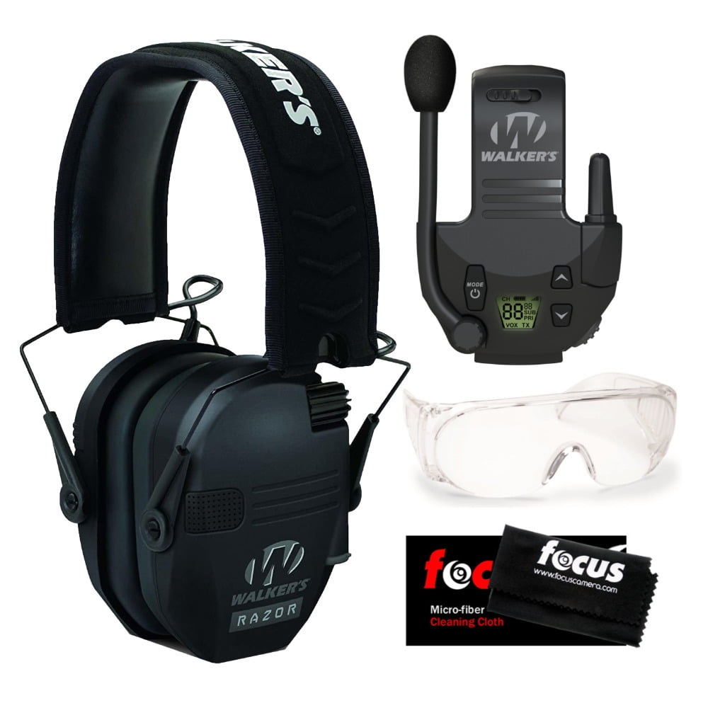 Walker’s Razor Shooting Muff (Black) with Walkie Talkie and OTG Glasses