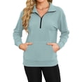 thumbnail image 3 of TARAINYA Women Oversized Half Zip Sweatshirt Casual Quarter Zip Pullover with Pocket, 3 of 8