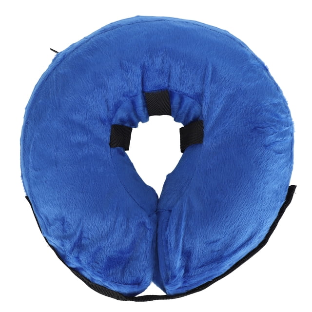Pet Inflatable Collar, Inflatable Dog Collar Save Space Easy To Wear Adjustable Pet Recovery Collar For Recover After Surgery Blue L