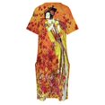 thumbnail image 4 of Disfraz con estampado de pintura decorativa vintage de GEISHA FLUTIST, bolsillo japonés suelto., 4 of 6