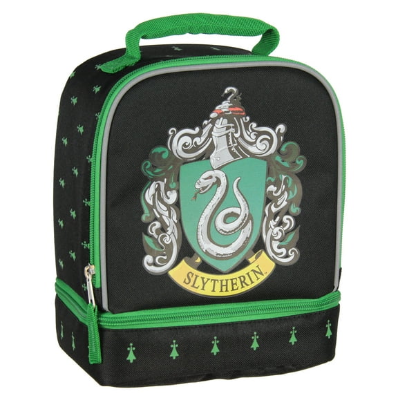 Harry Potter Slytherin Crest Dual Compartment Lunch Bag Tote 10"