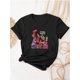 thumbnail image 2 of Camiseta para mujer básica veranoCasual Stylish Round-Neck Short-Sleeve T-Shirt for Black Women with Pink High Heels And Money Letter Print.Father's Day, Mother's Day, New Year, Spring Festival, Val, 2 of 6