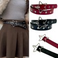 thumbnail image 3 of Eosunjian Imitation Leather Waistband Women’s Punk Style Rock Star Pattern Belt with Adjustable Hole Design for Dresses Jeans Shirts Faux Leather Accessory, 3 of 8