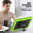 thumbnail image 4 of Case for Samsung Galaxy Tab A11/A9 8.7 inch 2025/2023 with Screen Protector, 360 Degree Rotating Kickstand Hand Strap Heavy Duty Shockproof Cover with Shoulder Strap, Lime, 4 of 7