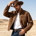 thumbnail image 5 of Homenesgenics Jackets for Men Dress Western-Style Fall Zipper Outerwear Brown XXS, 5 of 9