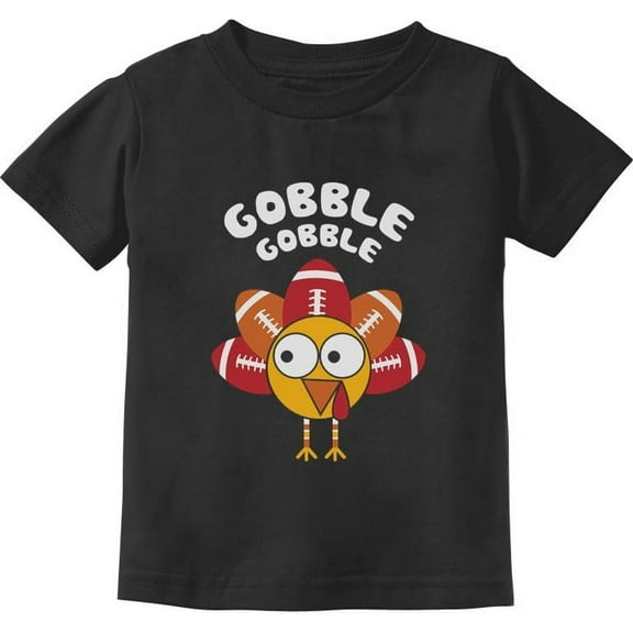 Tstars Turkey Shirt Toddler Infant Gobble Gobble Thanksgiving Shirts for Boys Girls 2T Black