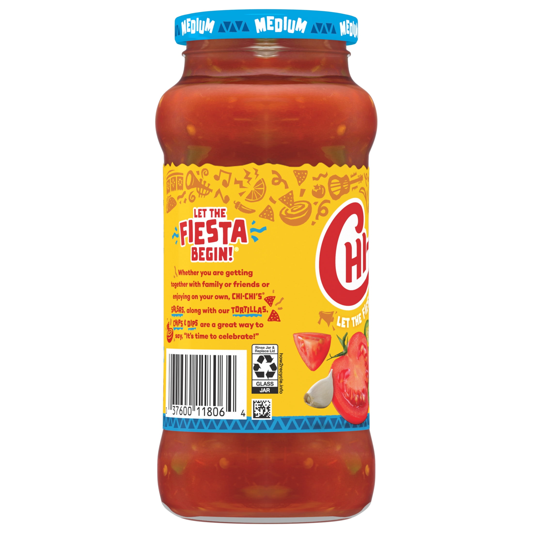 CHI-CHI'S Thick & Chunky Medium Salsa, Gluten Free, Chip Dip, 16 oz Glass Jar​