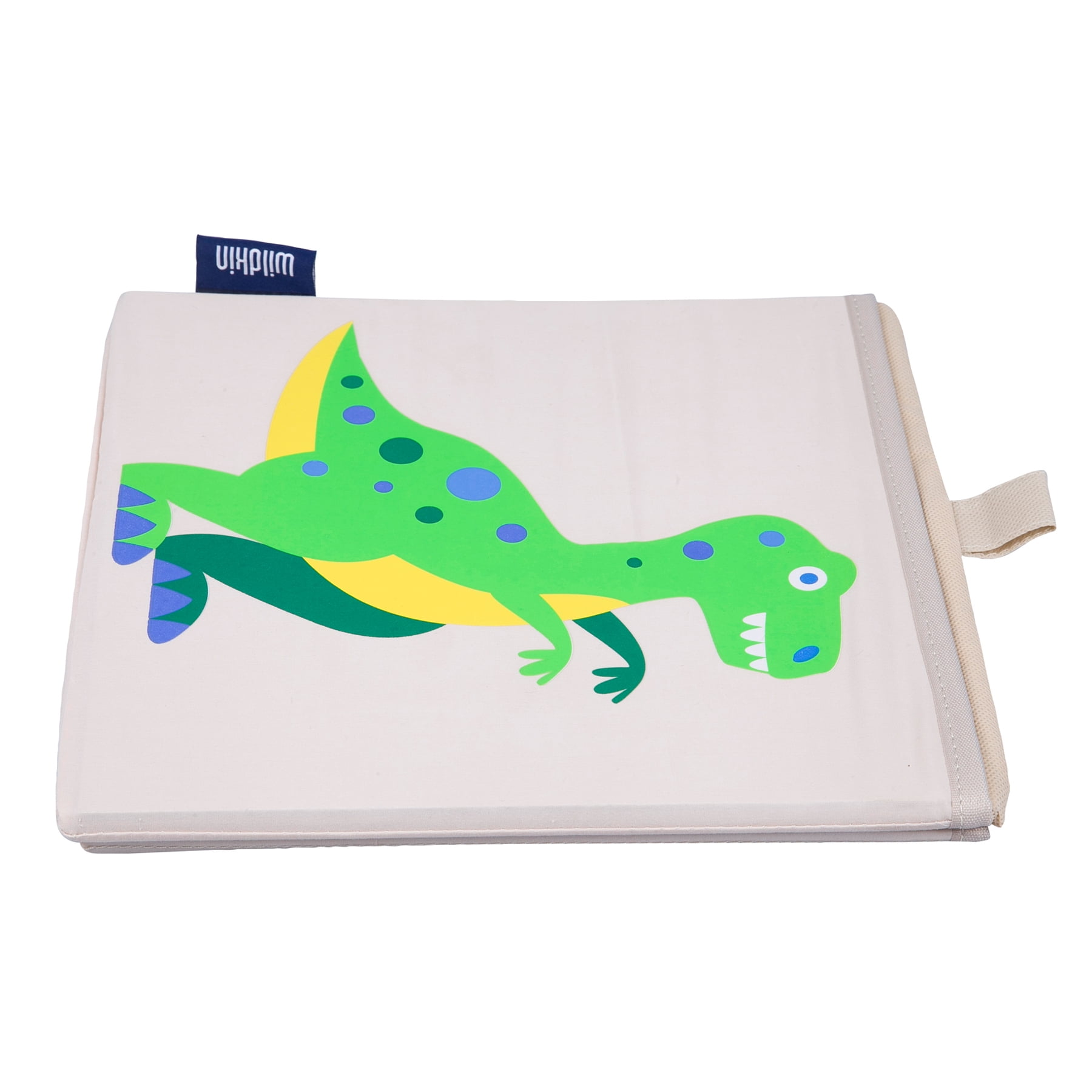 Wildkin 10 Inch Kids Storage Cube for Boys and Girls, Toy Organizer (Dinosaur Land Blue)