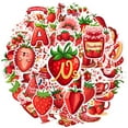 thumbnail image 2 of 35pcs-50pcs Cheerful Stickers Stationery Strawberry Stickers Decorative Decals DIY Stickers Kids Stickers for Luggage Phone Laptop, 2 of 9