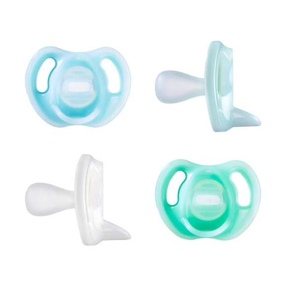 Chupete Tommee Tippee de silicona ultraligero de 0 a 6 m (paquete de 4)