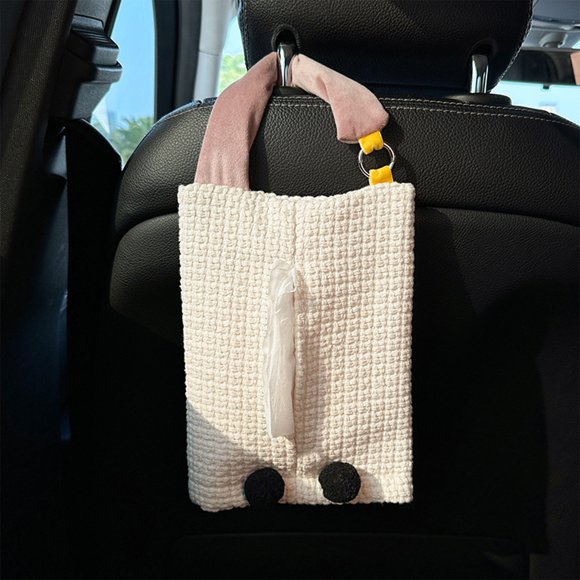 Car Tissue Hanging Bag, Car Interior Decoration, Paper Box Type, Foldable Design, Metal Frame, For Bedroom, Tissue Holder, Auto Decor, Wall Mountable, Modern Style, Home Organization, Travel