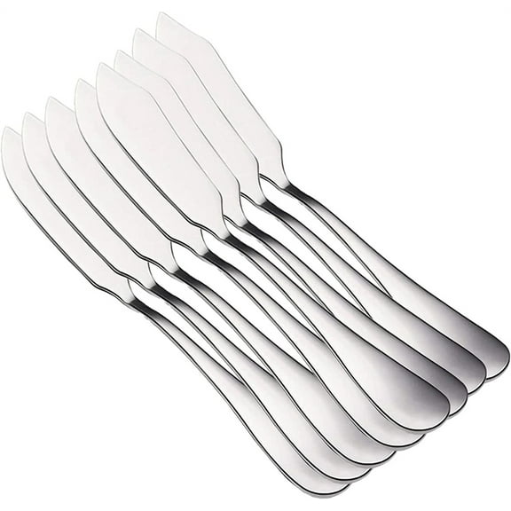 NOGIS Cheese Spreader Knife Set 8-Piece Stainless Steel Butter Knife Small Sandwich Condiment Jam Bread Cream Canape Knives Spatula 5.7-inch