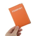 thumbnail image 3 of Unique Bargains 1 Pc Passport Holder Metallic Edge Passport Sleeve Orange Red, 3 of 5